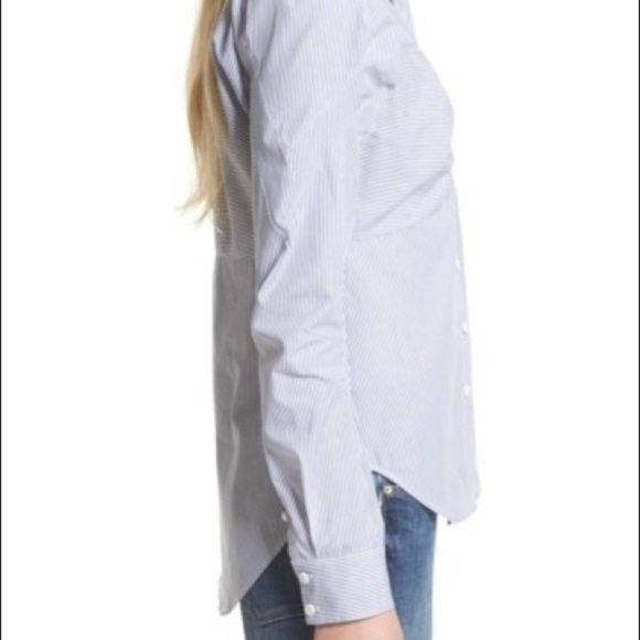 Veronica Beard - Canteen Candice  Stripe Puff Sleeve Blouse - Picture 4 of 15